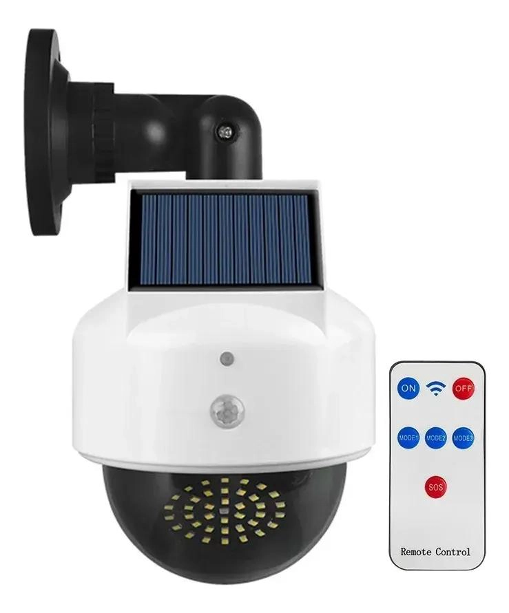 FOCO SOLAR LED CON CAMARA FALSA TIPO DOMO - 3