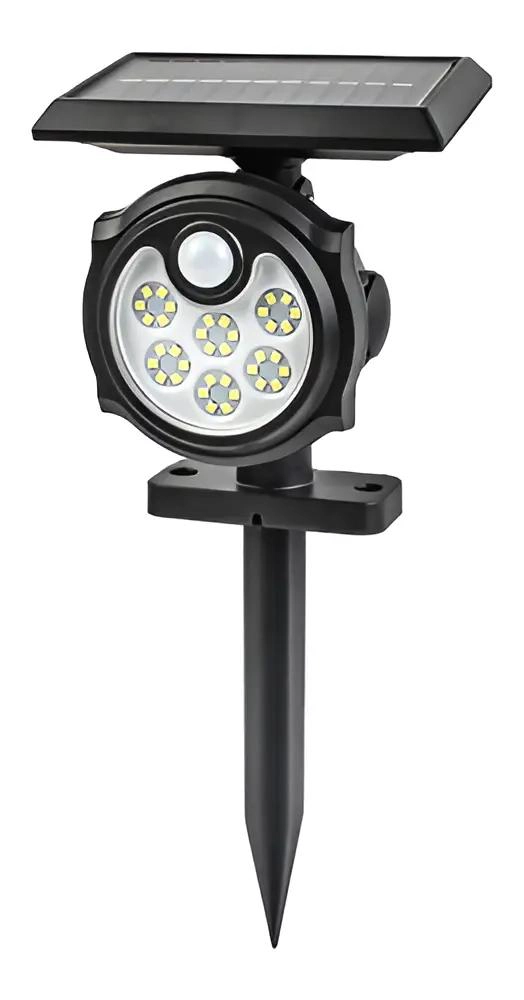 FAROL SOLAR RECARGABLE NEGRO CON SENSOR DE MOVIMIENTO - 1