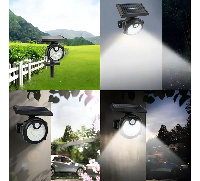 FAROL SOLAR RECARGABLE NEGRO CON SENSOR DE MOVIMIENTO - 3