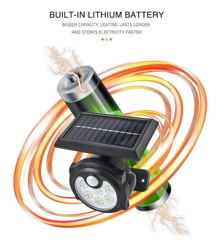 FAROL SOLAR RECARGABLE NEGRO CON SENSOR DE MOVIMIENTO - 4