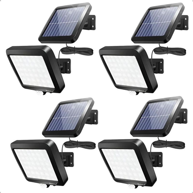 PACK 4 FOCOS SOLARES 250W CARCASA NEGRA LUZ BLANCA - 1