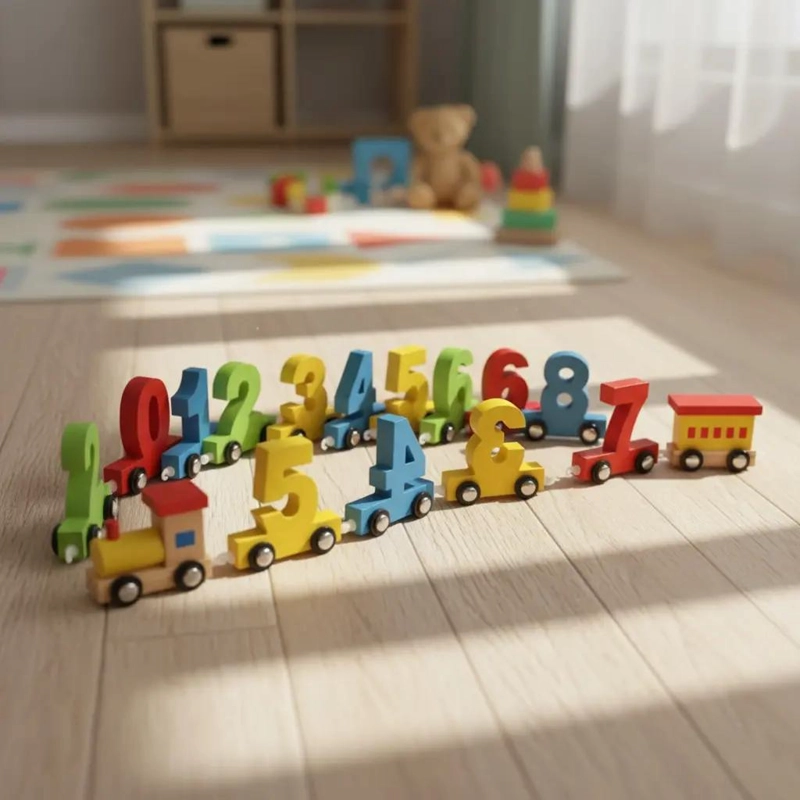 JUEGO DIDACTICO TREN DE NUMEROS DE MADERA PARA NIÑOS - 1