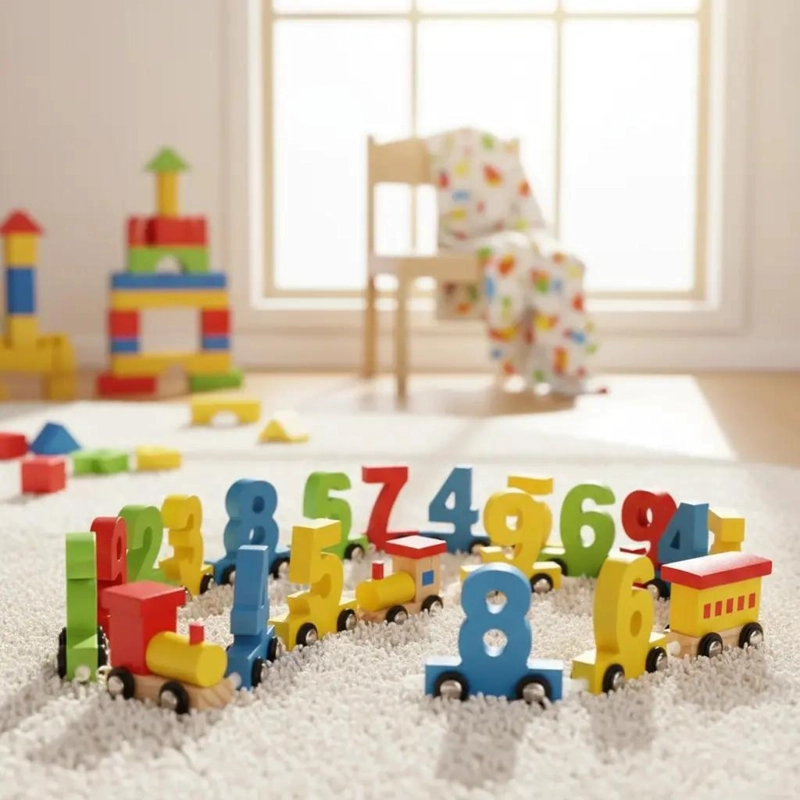 JUEGO DIDACTICO TREN DE NUMEROS DE MADERA PARA NIÑOS - 2