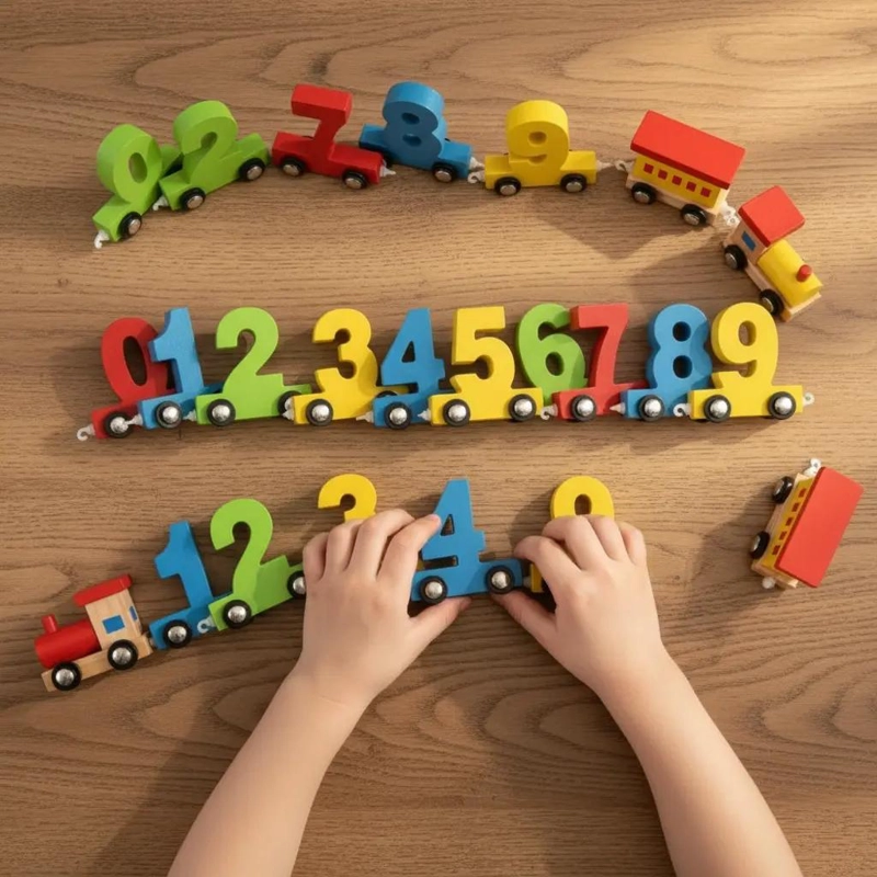 JUEGO DIDACTICO TREN DE NUMEROS DE MADERA PARA NIÑOS - 5