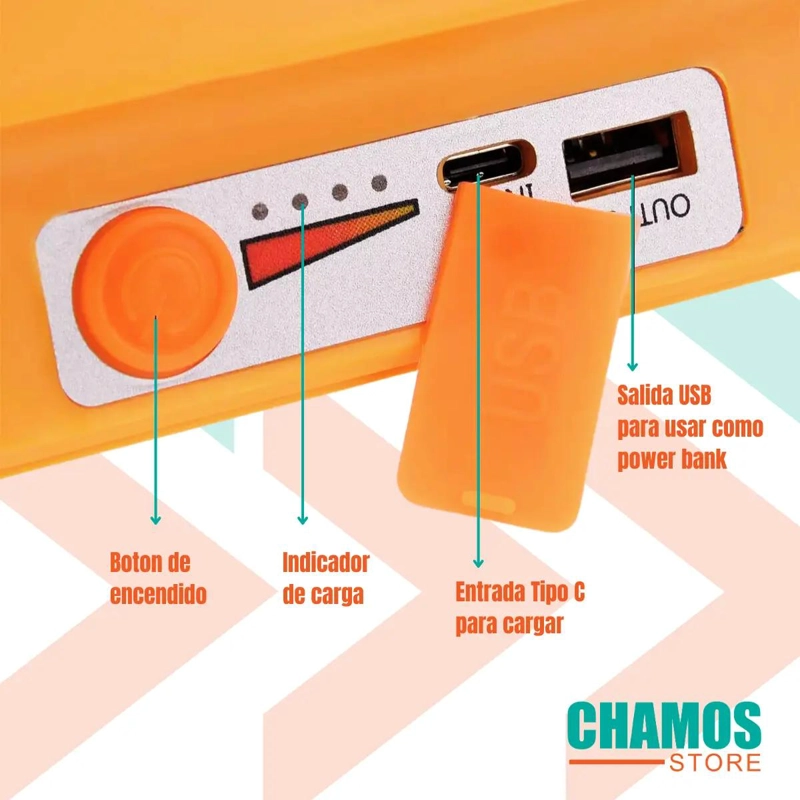 FOCO LED SOLAR RECARGABLE 500W PARA EMERGENCIA Y CAMPING - 5