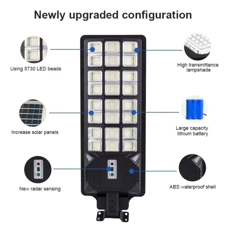 FOCO SOLAR LED EXTERIOR 2000W PARA POSTE - 3
