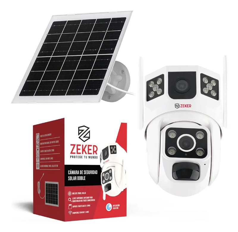 CAMARA DE SEGURIDAD SOLAR DOBLE 3MP IMPERMEABLE - 2