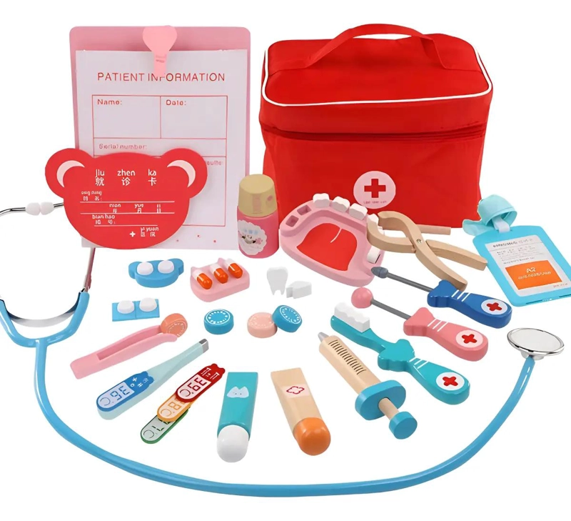 MALETA DE DOCTOR CON ACCESORIOS DE MADERA - 1