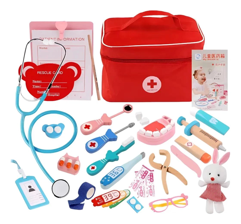 MALETA DE DOCTOR CON ACCESORIOS DE MADERA - 3