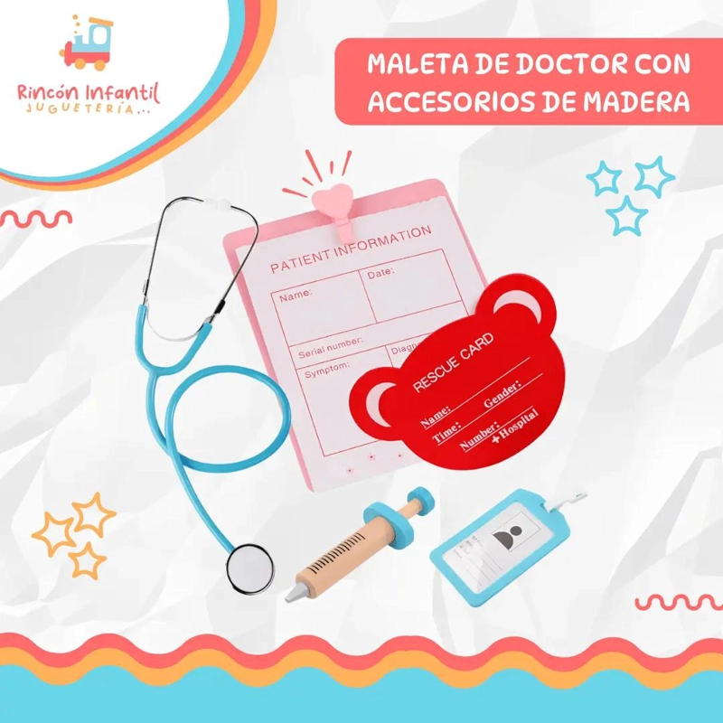 MALETA DE DOCTOR CON ACCESORIOS DE MADERA - 4