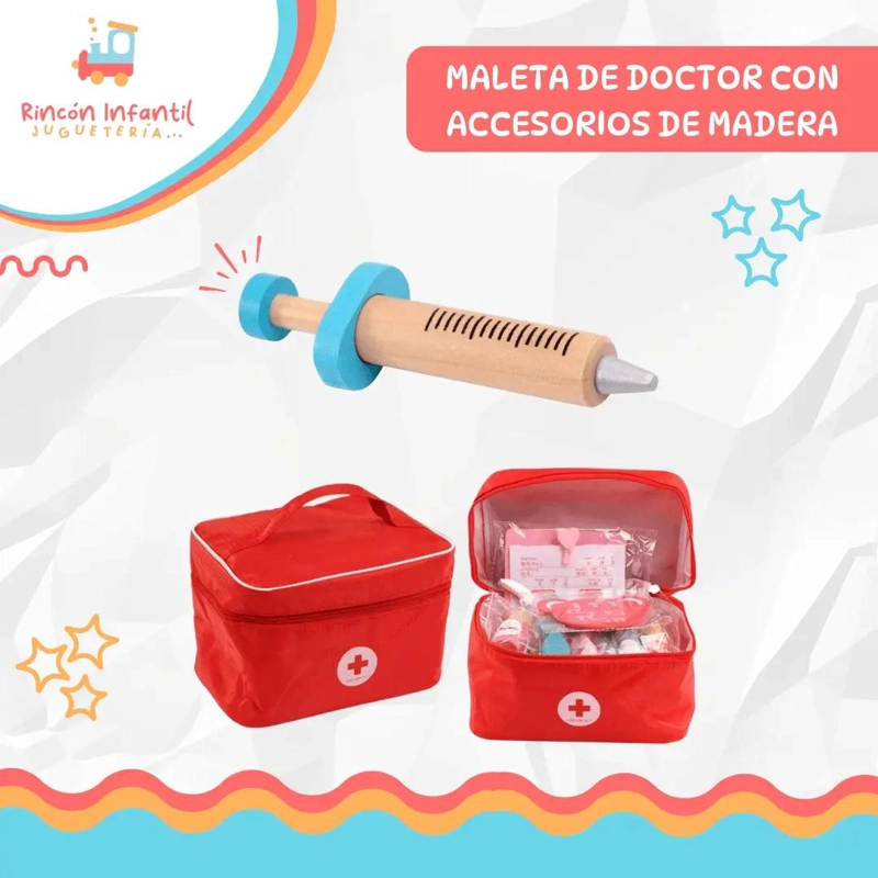 MALETA DE DOCTOR CON ACCESORIOS DE MADERA - 5