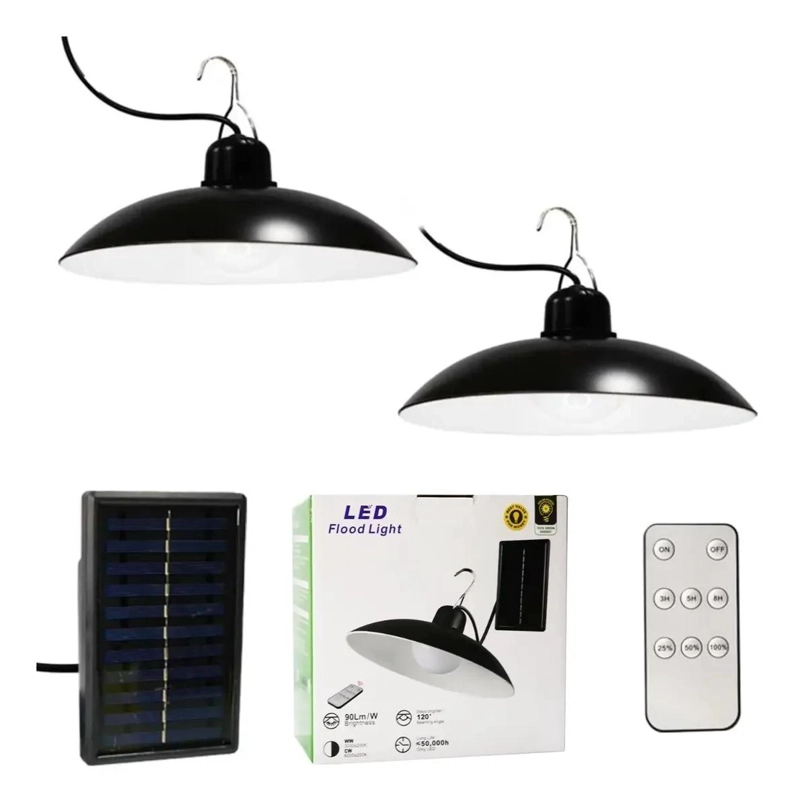 LAMPARAS LED SOLARES COLGANTES CON CONTROL Y PANEL - 2