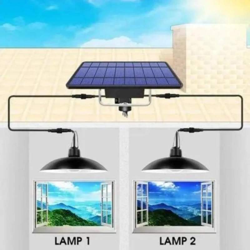 LAMPARAS LED SOLARES COLGANTES CON CONTROL Y PANEL - 3