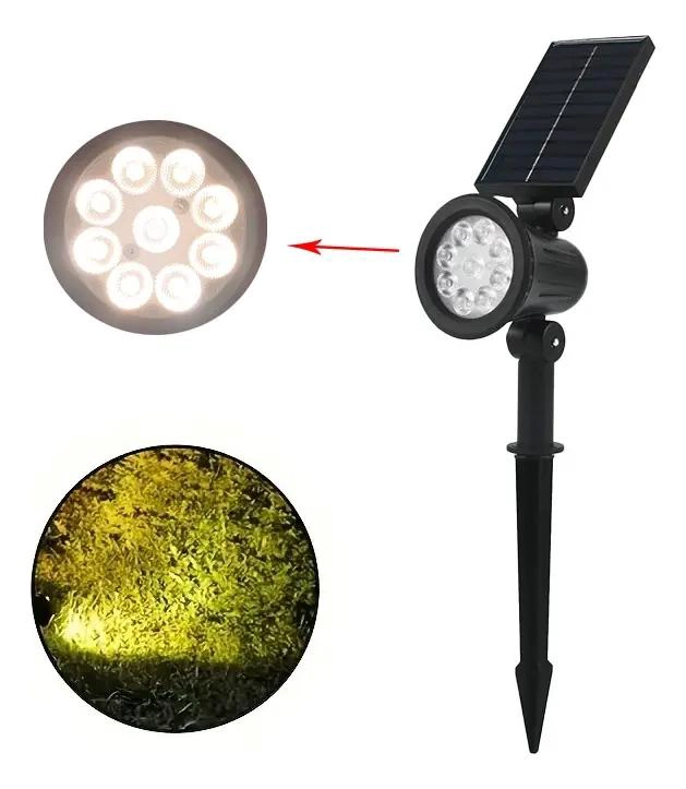 FAROL SOLAR EXTERIOR LED PARA JARDIN CON ESTACA - 4