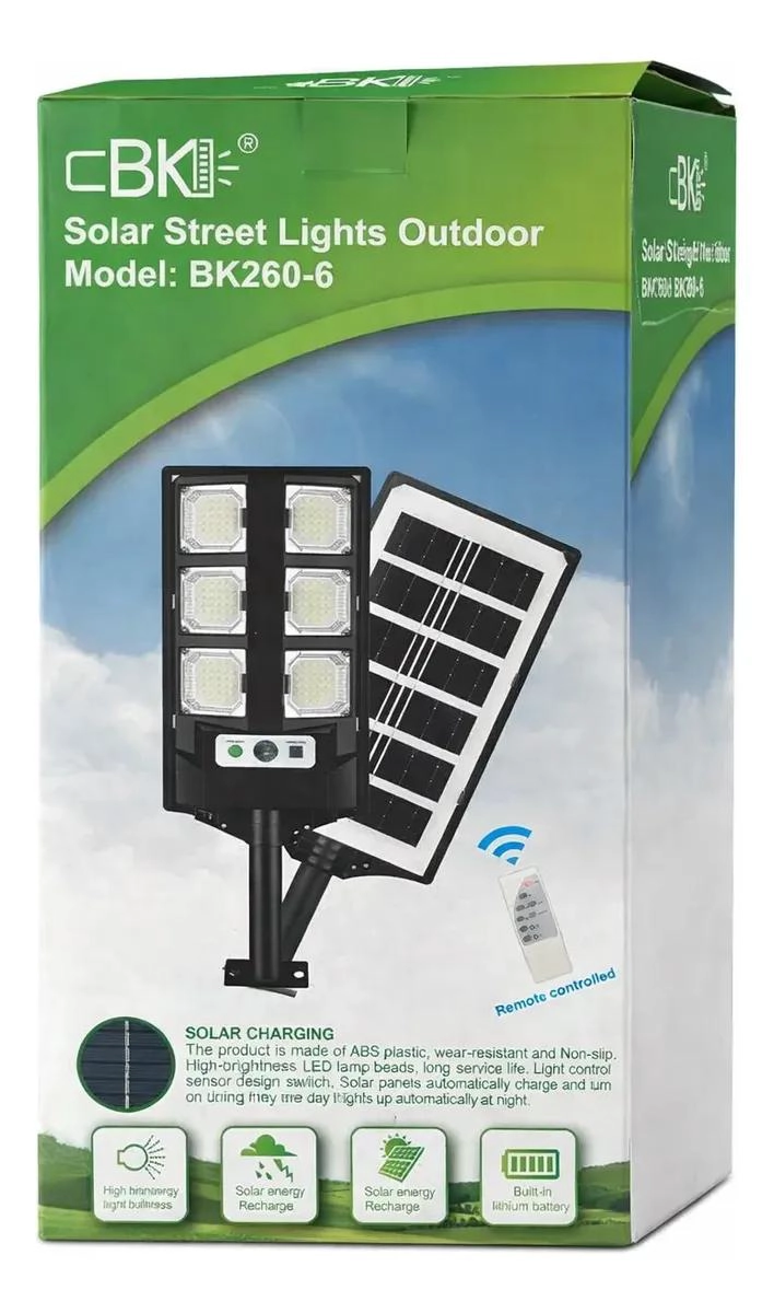 FOCO SOLAR 600W LUZ LED EXTERIOR CON SOPORTE NEGRO - 1