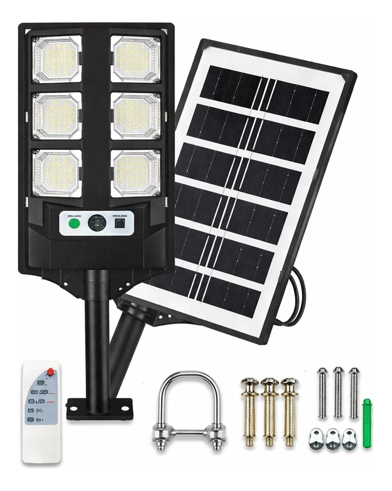 FOCO SOLAR 600W LUZ LED EXTERIOR CON SOPORTE NEGRO - 3