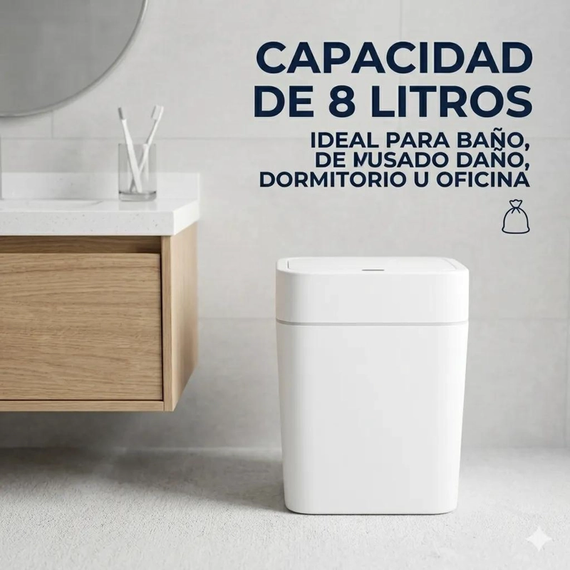 BOTE DE BASURA INTELIGENTE CON SENSOR AUTOMATICO 8L - 2