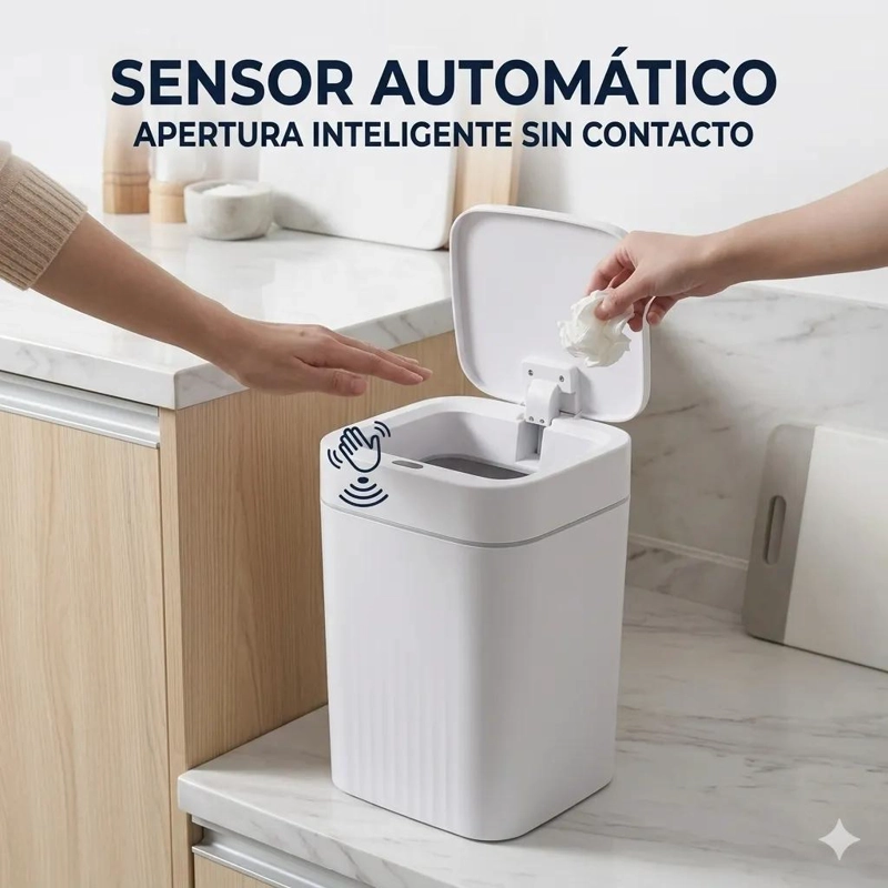 BOTE DE BASURA INTELIGENTE CON SENSOR AUTOMATICO 8L - 3