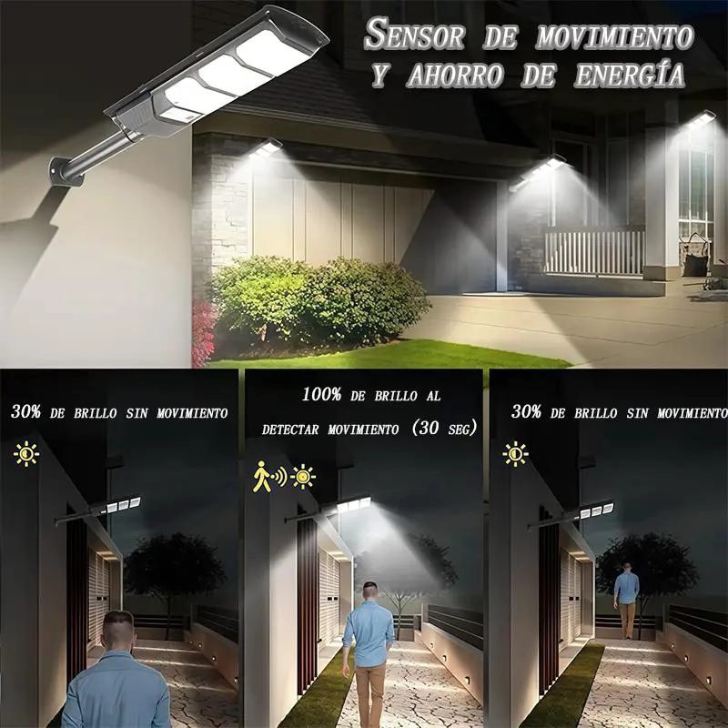 FOCO SOLAR EXTERIOR 300W CON SENSOR DE MOVIMIENTO Y SÓL - 5