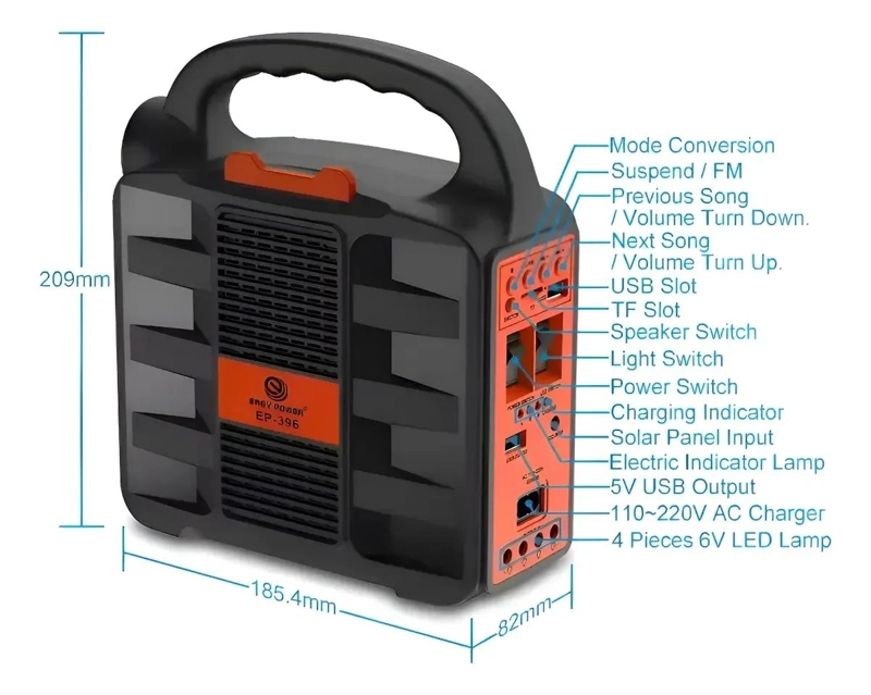 KIT DE EMERGENCIA CON CARGA SOLAR Y POWERBANK - 4