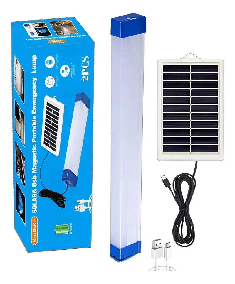 LAMPARA SOLAR PORTATIL TUBO LED 100W PARA EMERGENCIAS - 1