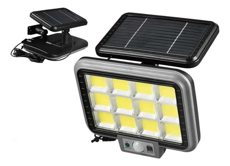 FOCO LED CON PANEL SOLAR Y SENSOR DE MOVIMIENTO PARA USO - 1