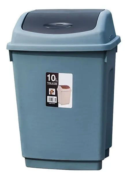 BASURERO DE 10 LITROS CON TAPA VAIVE N PARA COCINA Y BAÑO - 2