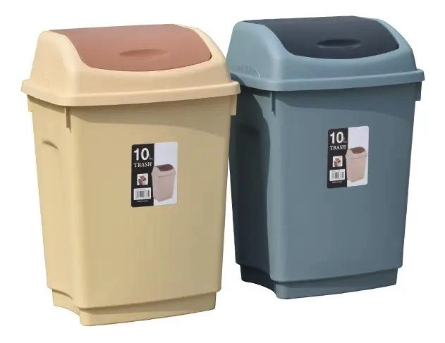 BASURERO DE 10 LITROS CON TAPA VAIVE N PARA COCINA Y BAÑO - 3