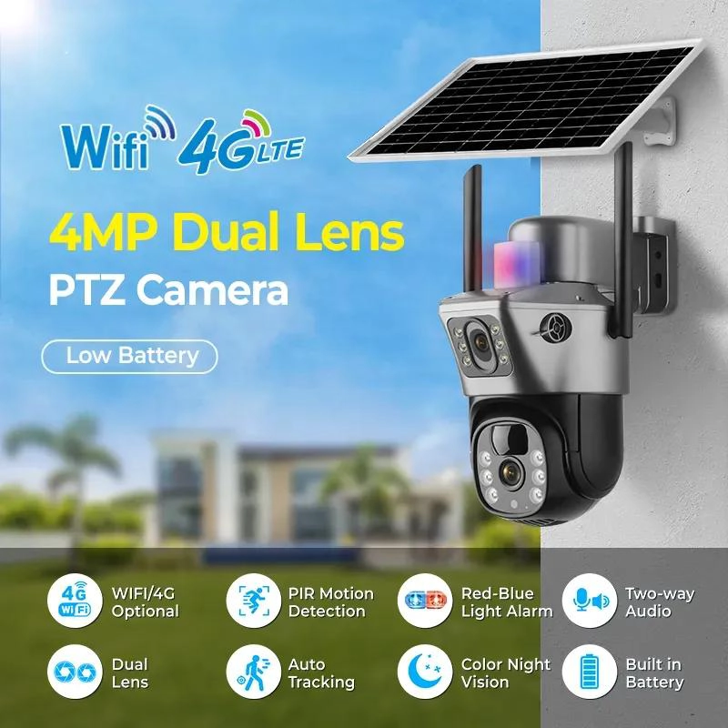 CAMARA DE SEGURIDAD SOLAR 4G DOBLE LENTE IP66 - 4