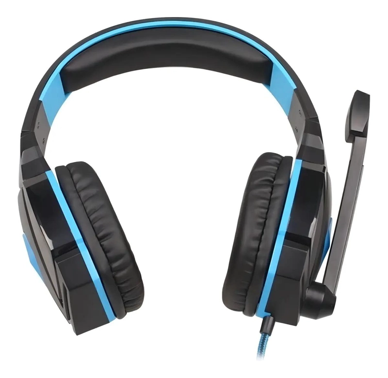 AUDIFONO GAMER CON LUZ LED NEGRO Y AZUL - 5