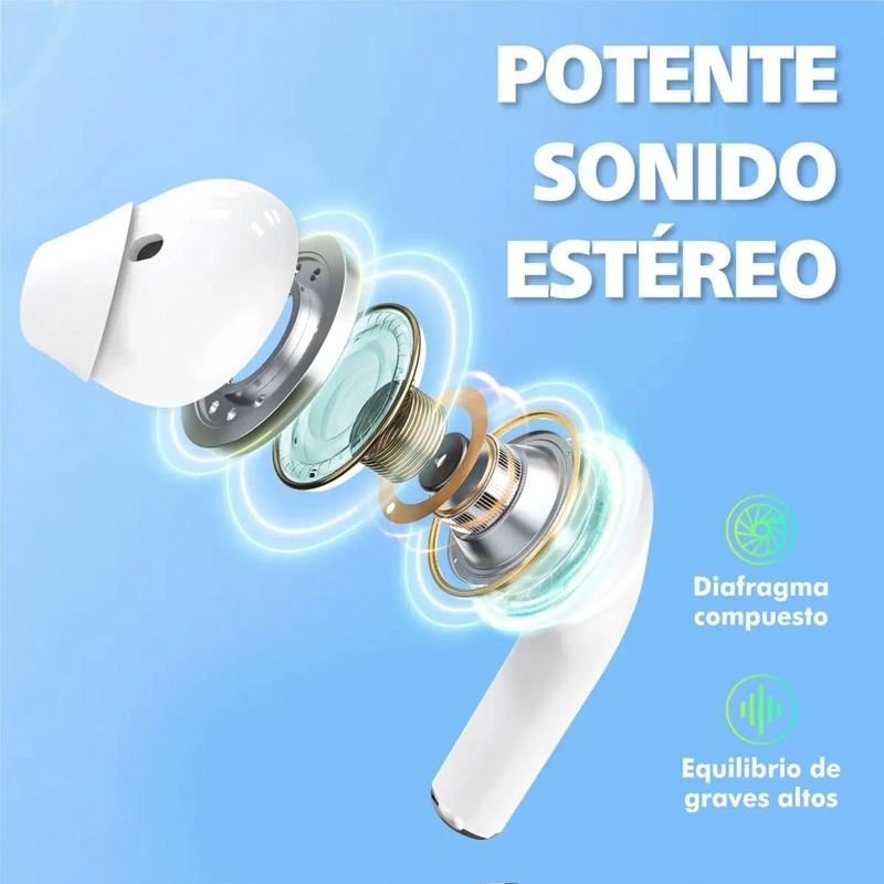 AUDIFONOS INALAMBRICOS BLUETOOTH 5.0 TIPO C CON ESTUCHE DE CARGA - 3