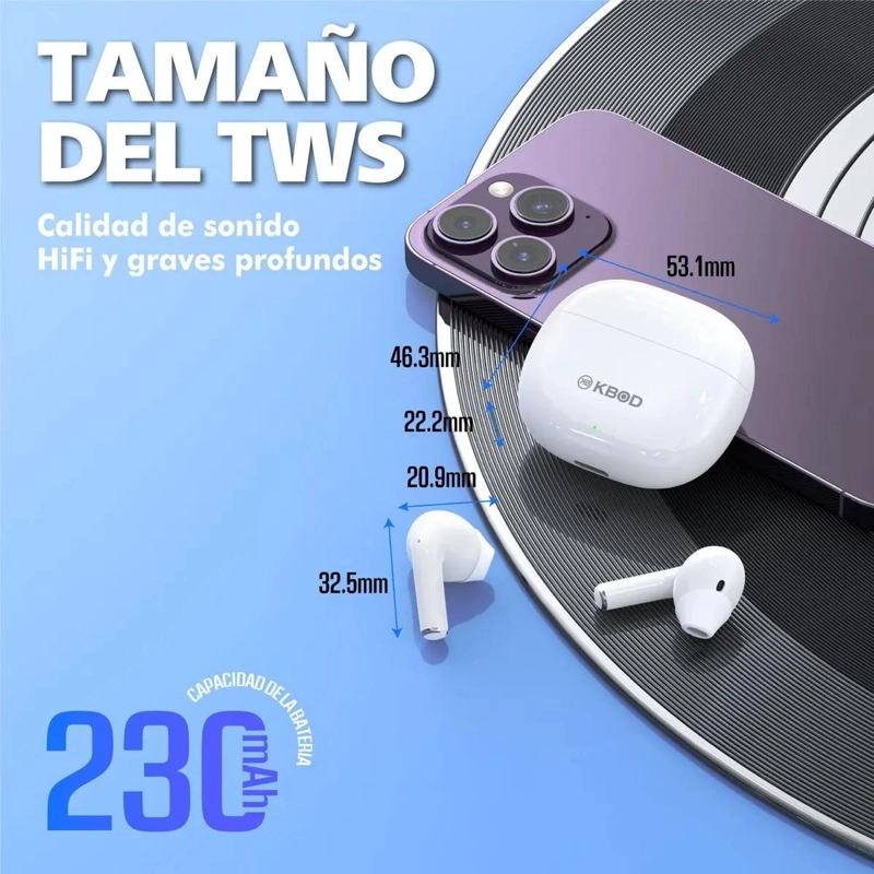 AUDIFONOS INALAMBRICOS BLUETOOTH 5.0 TIPO C CON ESTUCHE DE CARGA - 4