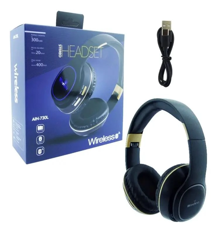 AUDIFONOS HEADSET AIN-730L CALIDAD PREMIUM - 1