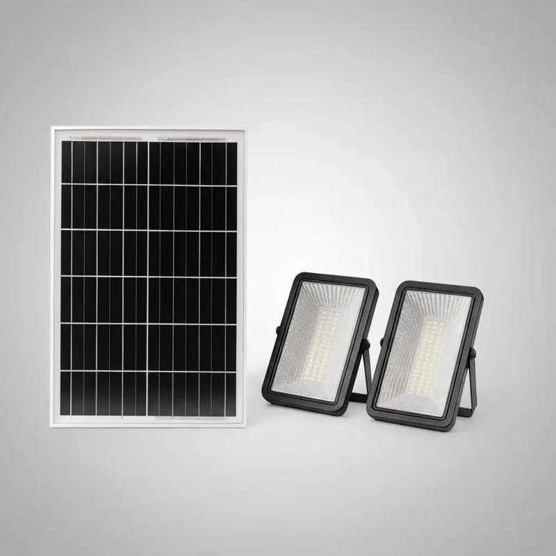 FOCO SOLAR LED DOBLE 100W CON PANEL SOLAR SEPARADO - 3