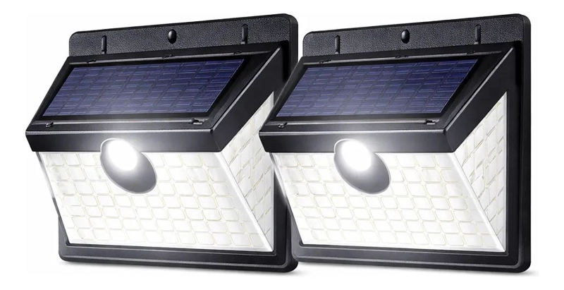 FOCO SOLAR LED CON SENSOR DE MOVIMIENTO PARA EXTERIOR X2 - 1