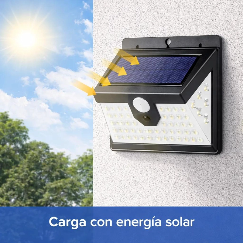 FOCO SOLAR LED CON SENSOR DE MOVIMIENTO PARA EXTERIOR X2 - 2