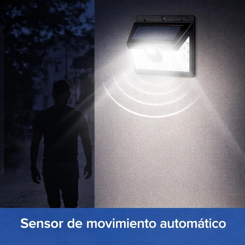 FOCO SOLAR LED CON SENSOR DE MOVIMIENTO PARA EXTERIOR X2 - 4