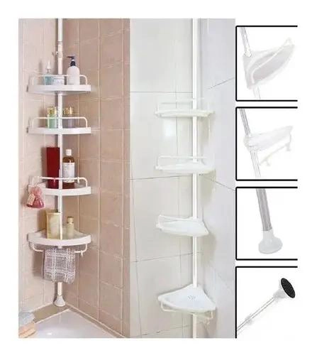 ESQUINERO DE DUCHA AJUSTABLE CON 4 REPISAS MULTIUSO - 1