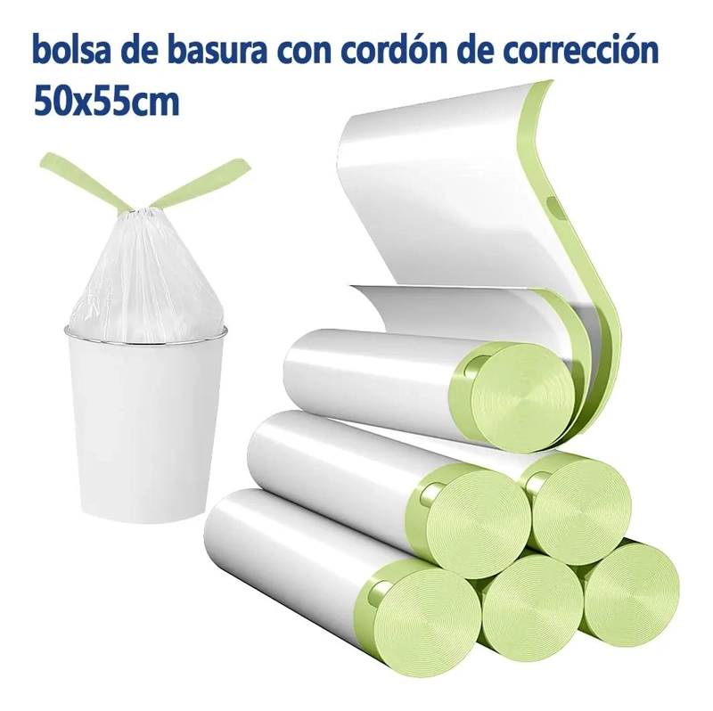 BOLSA DE BASURA PARA BAÑO CON CORDON 50X55 CM 400 UNID - 4
