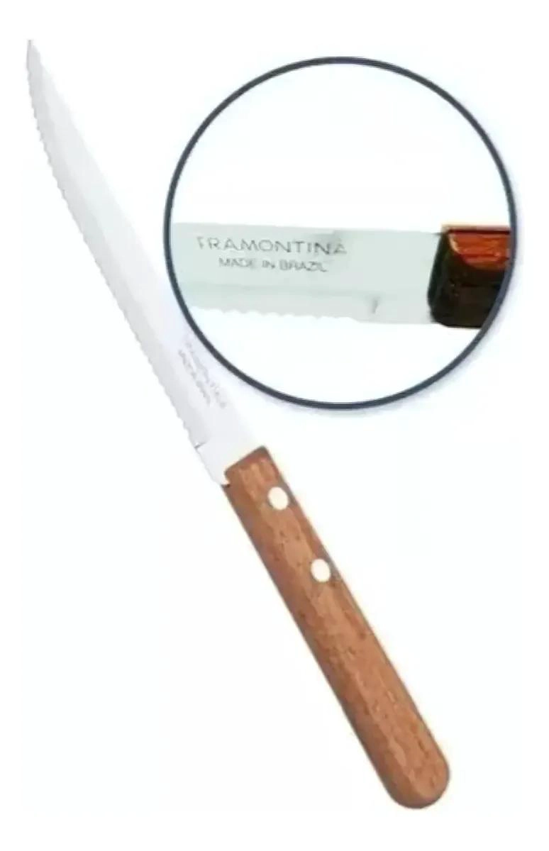SET 6 TENEDORES Y 6 CUCHILLOS PARA ASADO CON MANGO DE M  - 3