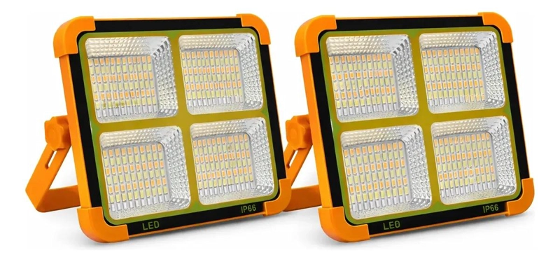 PACK 2 FOCOS LED SOLAR DE EMERGENCIA CON USB-C Y IP66 - 1