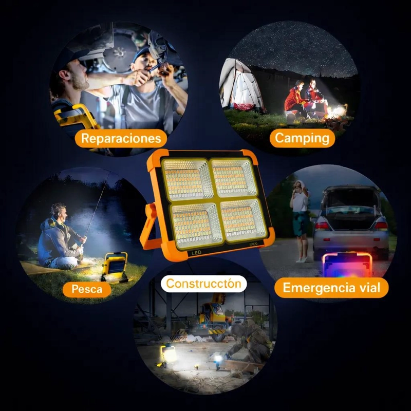 PACK 2 FOCOS LED SOLAR DE EMERGENCIA CON USB-C Y IP66 - 3