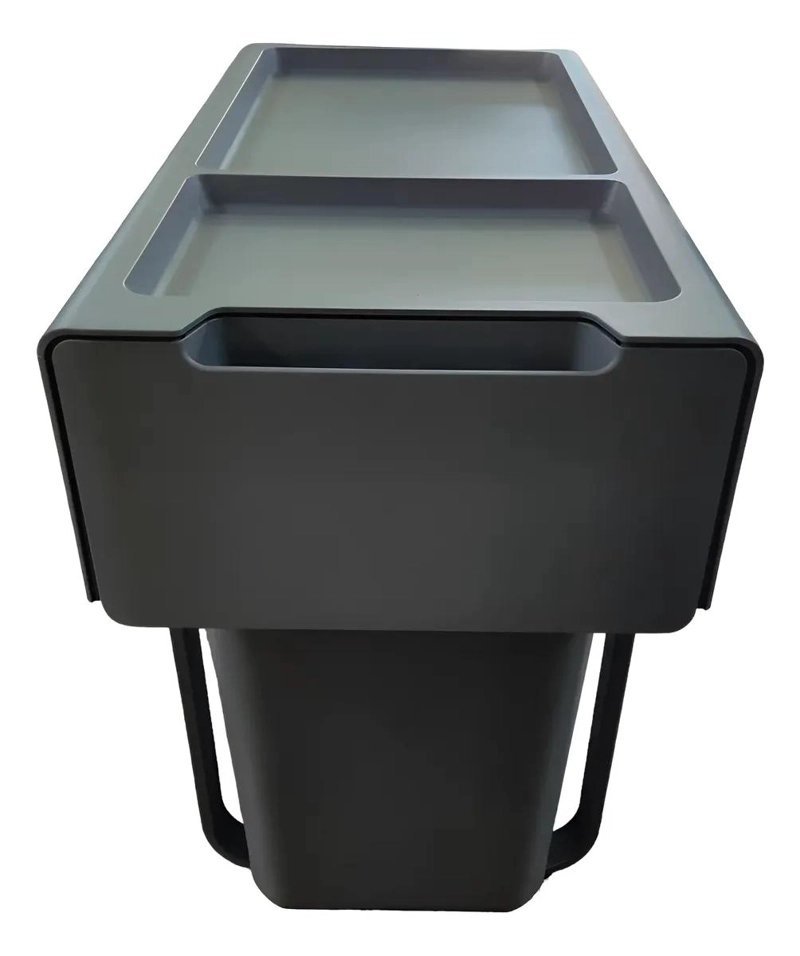 BASURERO EXTRAIBLE PARA COCINA 25 LITROS GRIS - 1