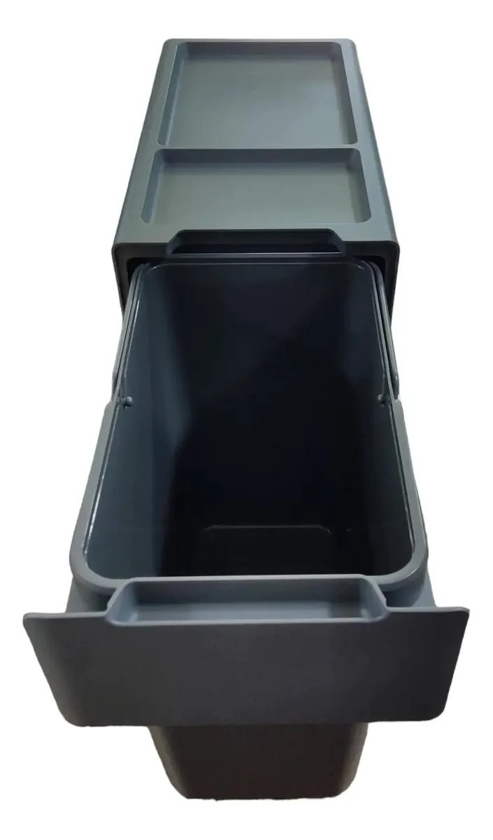 BASURERO EXTRAIBLE PARA COCINA 25 LITROS GRIS - 4