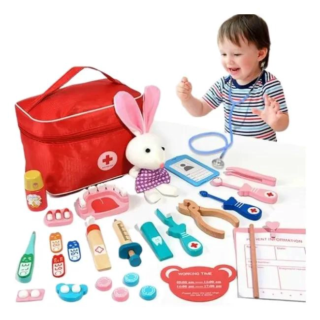 KIT DE SIMULACION ME DICO DE MADERA PARA NIÑOS - 1
