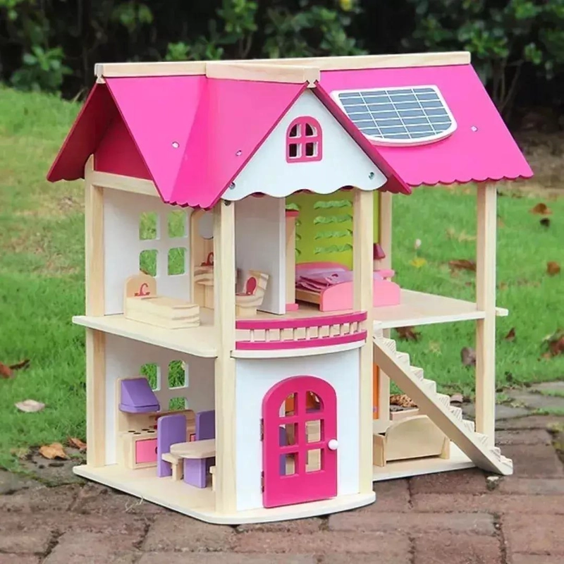 CASA GRANDE REALISTA DE MUÑECAS DE MADERA DIDACTICA - 3