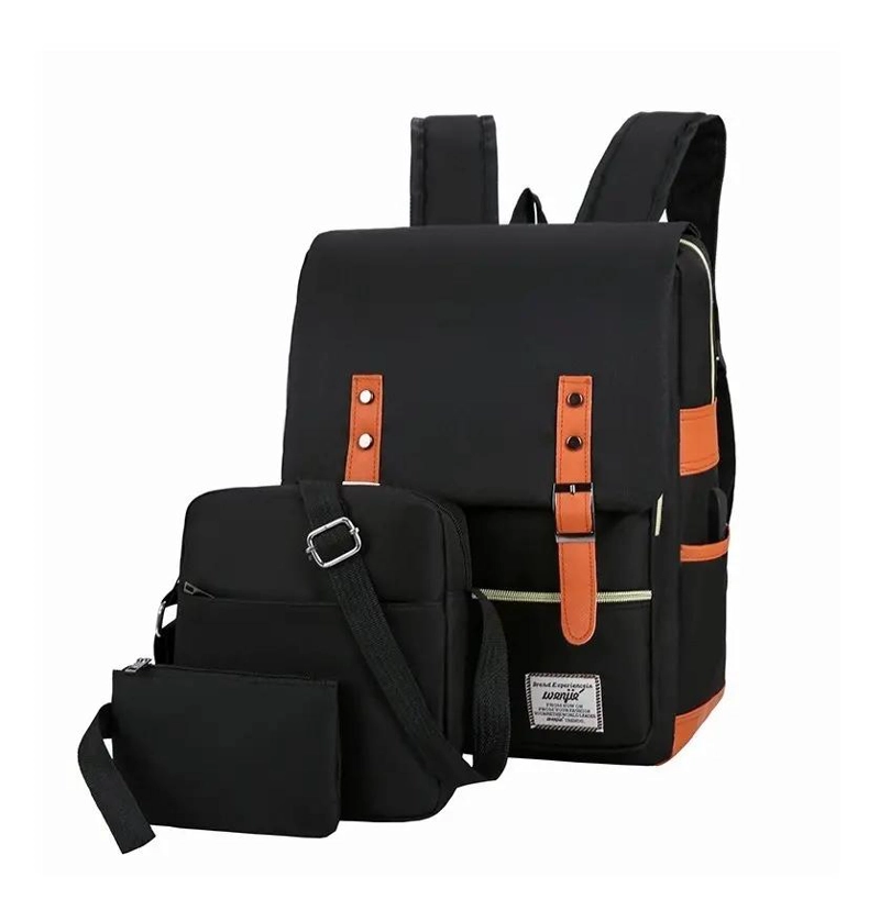 MOCHILA CON SET DE 3 PIEZAS Y CARGADOR USB - 1