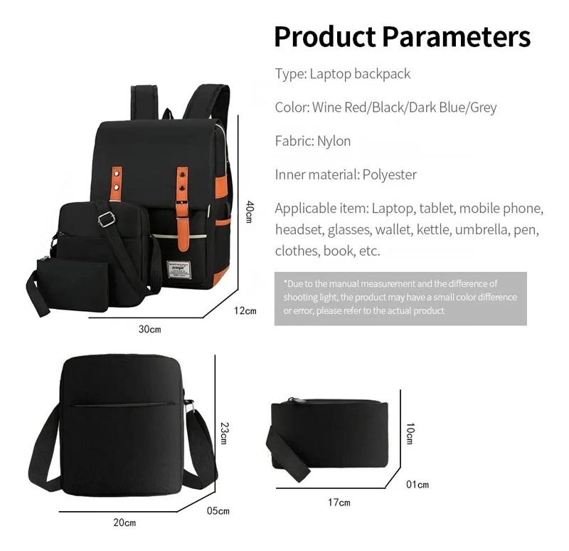 MOCHILA CON SET DE 3 PIEZAS Y CARGADOR USB - 4