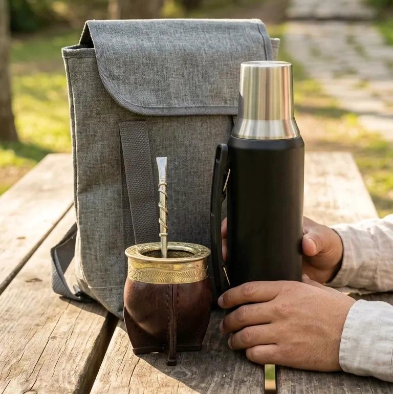 BOLSO MATERO 34CM CON SEPARADOR PARA TERMO 1.2L - 2