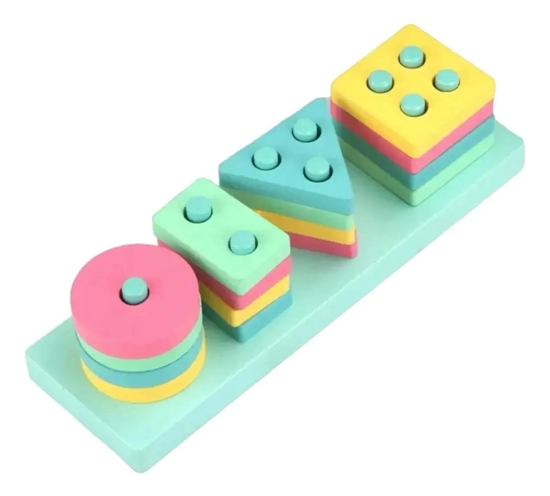 BLOQUES DE MADERA GEOME TRICOS PARA APILAR - 2